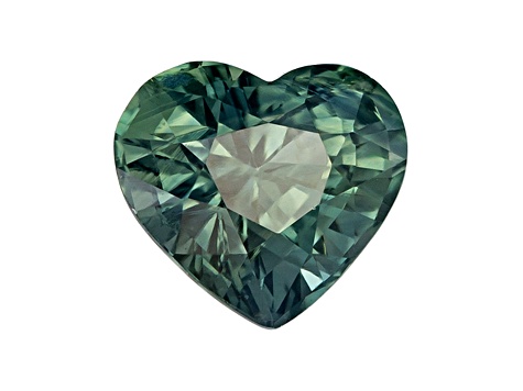 Bluish Green Sapphire Loose Gemstone 6mm Heart Shape 1.11ct