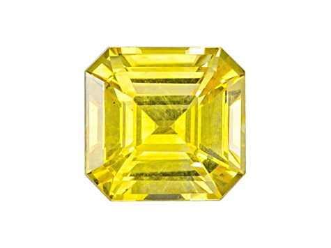 Yellow Sapphire Loose Gemstone 6.8x6.5mm Emerald Cut 1.80ct