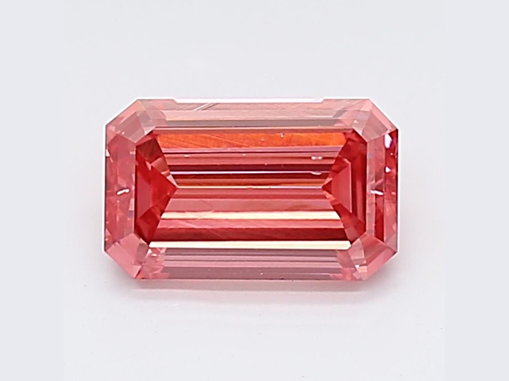 1.34ct Deep Pink Emerald Cut Lab-Grown Diamond VS1 Clarity