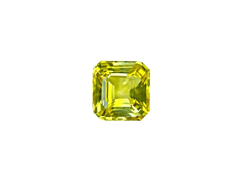 Yellow Sapphire Loose Gemstone8.25x7.96mm Asscher Cut 3.57ct