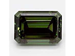 3.37ct Dark Green Emerald Cut Lab-Grown Diamond VS1 Clarity IGI Certified