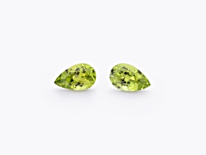 Peridot 9.3x5.4mm Pear Shape Matched Pair 2.77ctw