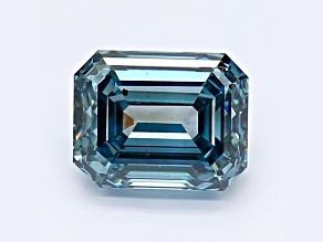 1.58ct Dark Blue Emerald Cut Lab-Grown Diamond SI1 Clarity IGI Certified