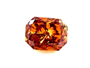 Natural Autumn Color Diamond 6.38x5.05mm Radiant Cut 1.01ct