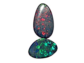 Opal on Ironstone Free-Form Doublet Set of 2 7.32ctw