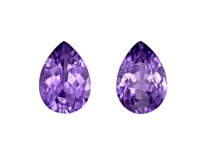 Purple Sapphire Unheated 7x5mm Pear Shape Matched Pair 1.76ctw