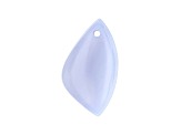 Turkish Blue Chalcedony 36.8x21.0mm Free-Form Cabochon Focal Bead