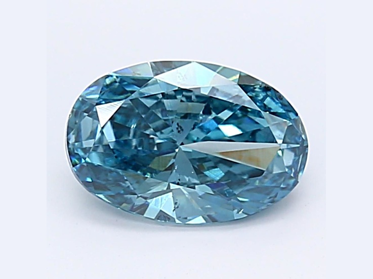 1.22ct Deep Blue Oval Lab-Grown Diamond SI2 Clarity IGI Certified ...