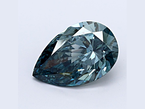 3.17ct Deep Blue Pear Shape Lab-Grown Diamond VS1 Clarity IGI Certified