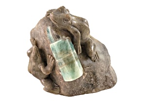 Brazilian Emerald Frog Carving 4.0x3.5in