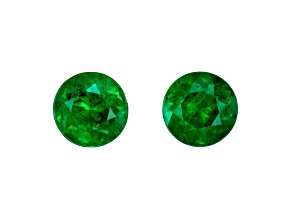 Emerald 4.6mm Round Matched Pair 0.74ctw
