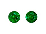 Emerald 4.6mm Round Matched Pair 0.74ctw