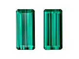 Teal Tourmaline 11.3x5.2mm Emerald Cut Matched Pair 4.05ctw