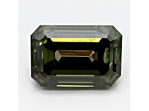 1.92ct Dark Green Emerald Cut Lab-Grown Diamond SI2 Clarity IGI Certified