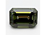 1.92ct Dark Green Emerald Cut Lab-Grown Diamond SI2 Clarity IGI Certified