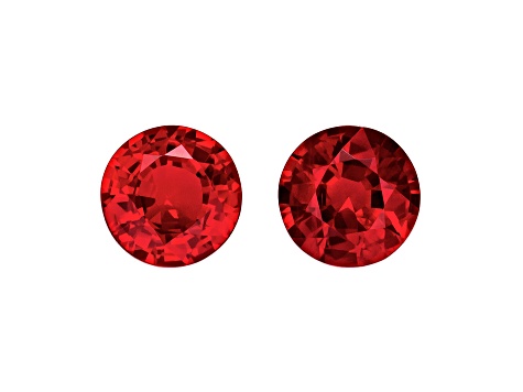 Ruby 4.9mm Round Matched Pair 1.01ctw