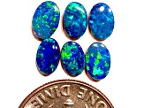 Opal on Ironstone 6x4mm Oval Doublet Set of 6 1.80ctw