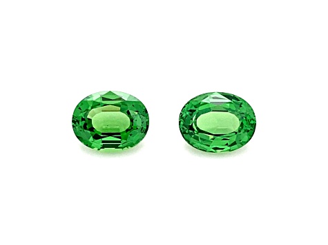 Tsavorite 8.71x6.94mm Oval Matched Pair 4.18ctw