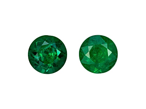 Emerald 4.2mm Round Matched Pair 0.55ctw