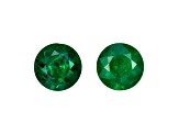 Emerald 4.2mm Round Matched Pair 0.55ctw