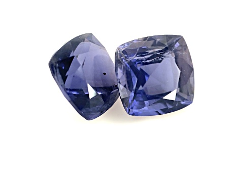 Iolite 8mm Square Cushion Matched Pair 4.44ctw