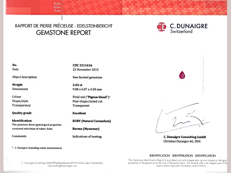 Ruby 9.08x6.87mm Pear Shape 2.03ct