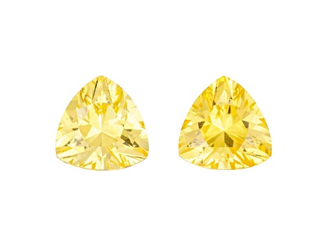 Yellow Sapphire 4.5mm Trillion Matched Pair 0.83ctw