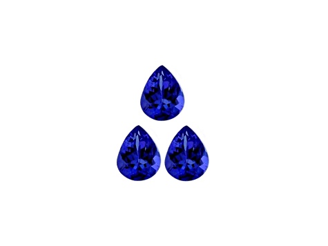 Tanzanite 5x4mm Pear Shape Set of 3 0.66ctw