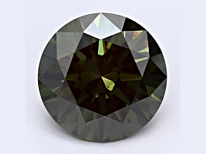 2.18ct Dark Green Round Lab-Grown Diamond SI1 Clarity IGI Certified