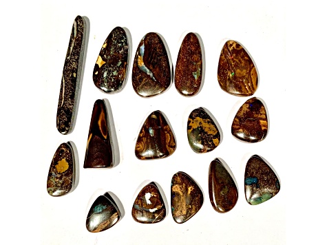 Australian Boulder Opal Free-Form Cabochon Set of 15 140.00ctw