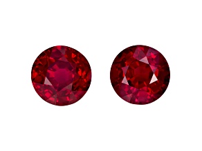 Ruby 6.3mm Round Matched Pair 2.93ctw