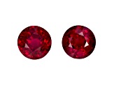 Ruby 6.3mm Round Matched Pair 2.93ctw