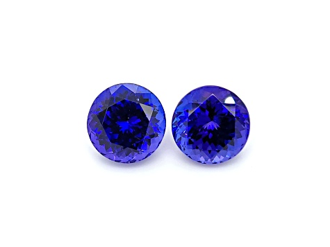 Tanzanite 12mm Round Matched Pair 16.66ctw