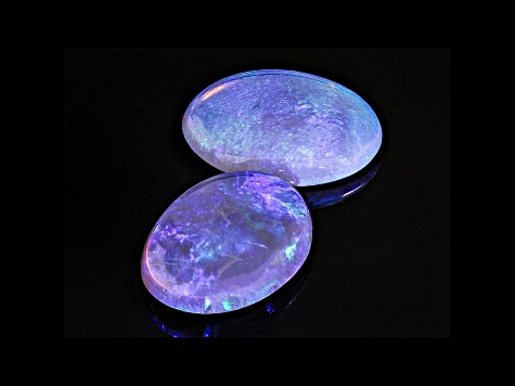 Australian Crystal Opal 9x7mm Oval Cabochon Matched Pair 1.90ctw