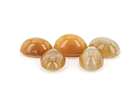 Fire Opal Cat's Eye 7x6mm Oval Set of 5 3.50ctw