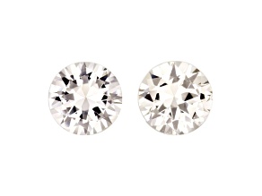 White Sapphire 6mm Round Matched Pair 1.91ctw