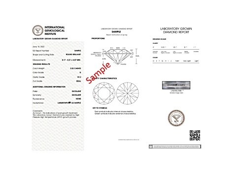 2.00ct Round White Lab-Grown Diamond F Color VS-2 Clarity IGI Certified