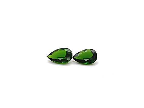 Chrome Diopside 10x7mm Pear Shape Matched Pair 3.50ctw