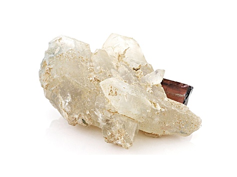 Bi-Color Tourmaline Crystal On Quartz 14.5x11.0cm Specimen