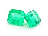Colombian Emerald 6.5x5.8mm Emerald Cut Matched Pair 2.10ctw