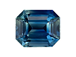 Bluish Green Sapphire Unheated 6.7x5.6mm Emerald Cut 1.58ct