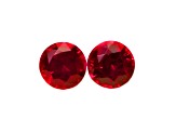 Ruby 4.9mm Round Matched Pair 0.61ctw