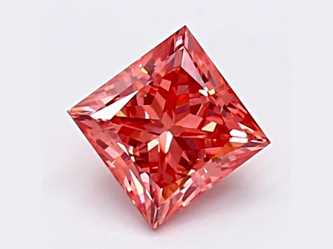 1.01ct Vivid Pink Princess Cut Lab-Grown Diamond VS2 Clarity IGI Certified