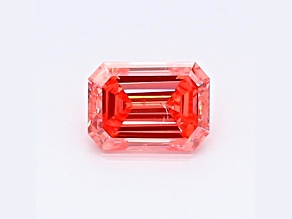 0.51ct Intense Pink Emerald Cut Lab-Grown Diamond SI2 Clarity IGI Certified