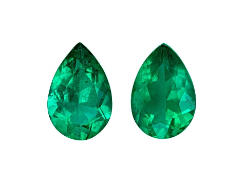 Brazilian Emerald 6x4mm Pear Shape Matched Pair 0.71ctw