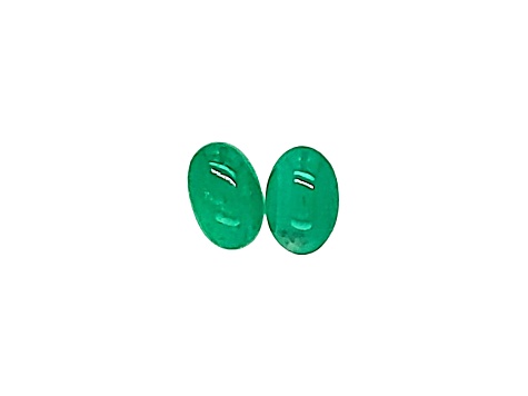 Colombian Emerald 11.5x7.5mm Oval Cabochon Pair 5.58ct