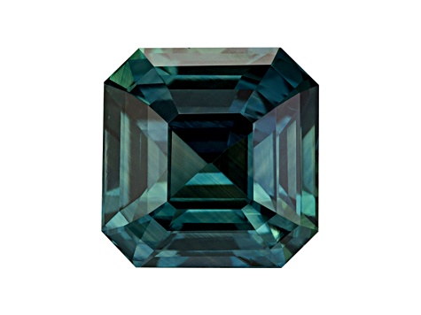 Bluish Green Sapphire Loose Gemstone Unheated 11mm Emerald Cut 8.99ct