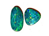Opal on Ironstone Free-Form Doublet Set of 2 4.10ctw