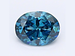 1.22ct Dark Blue Oval Lab-Grown Diamond VS2 Clarity IGI Certified