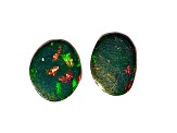 Opal on Ironstone Free-Form Doublet Set of 2 3.00ctw